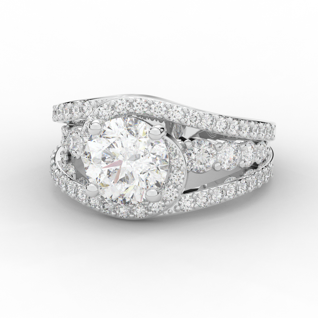 3.30CT.TW ROUND LAB DIAMOND ENGAGEMENT RING - Nazarelle