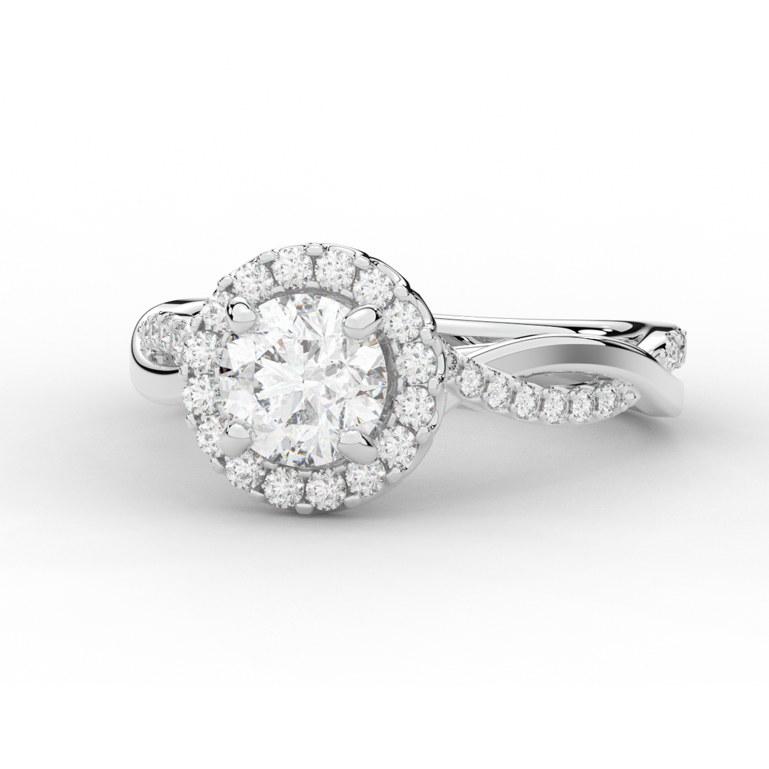 1.30CT.TW ROUND LAB DIAMOND ENGAGEMENT RING - Nazarelle