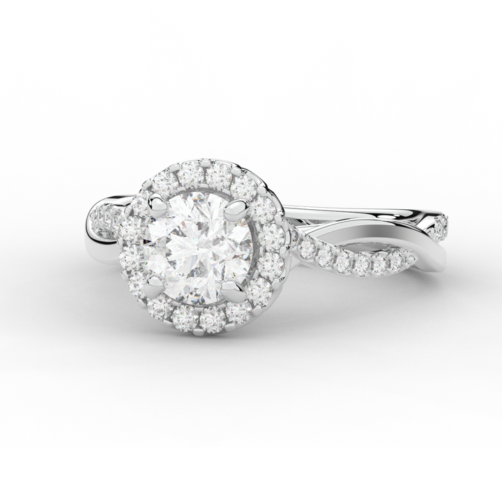 1.30CT.TW ROUND LAB DIAMOND ENGAGEMENT RING - Nazarelle