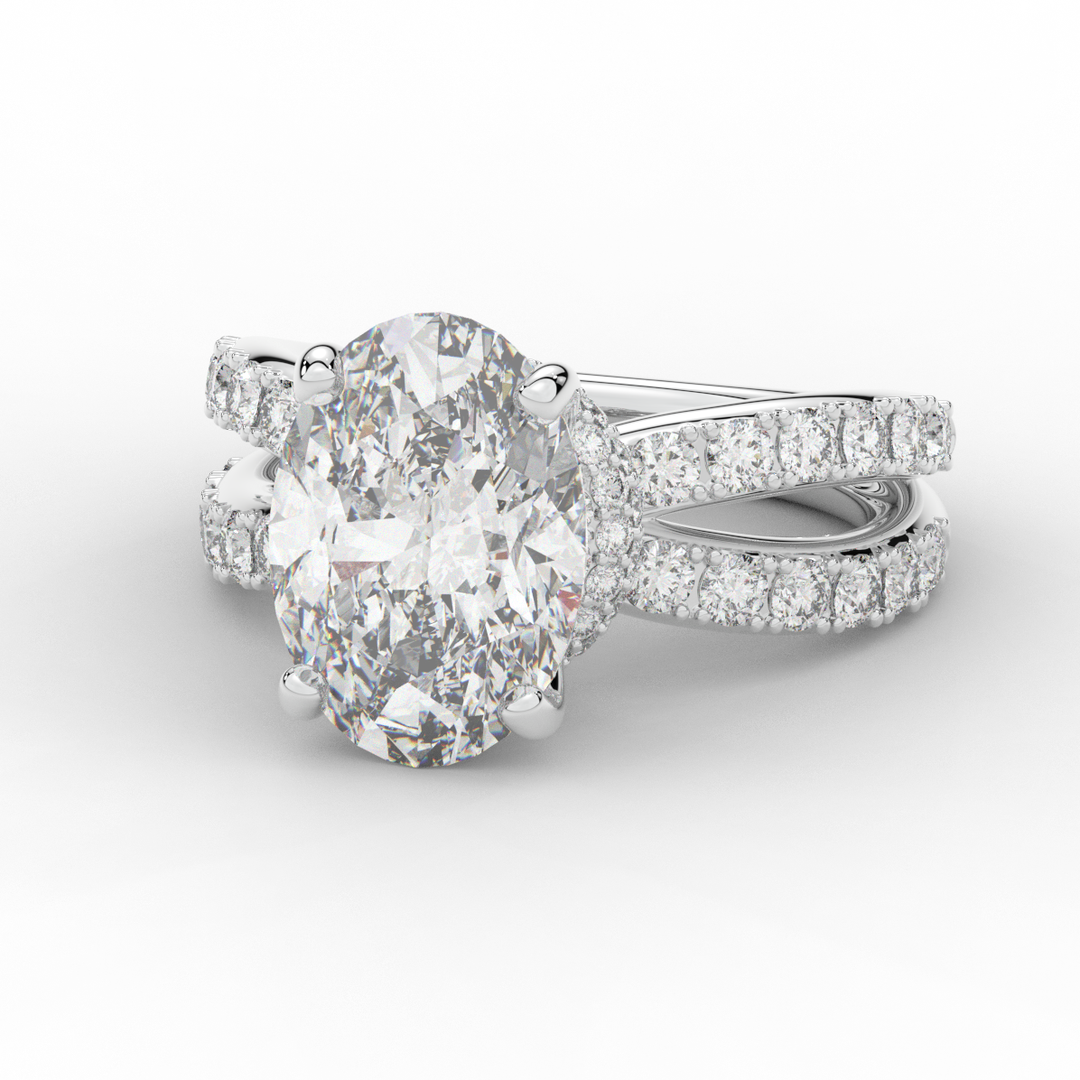 6.25CT.TW OVAL LAB DIAMOND ENGAGEMENT RING - Nazarelle
