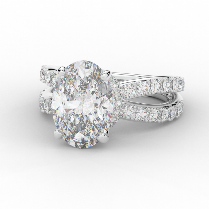 6.25CT.TW OVAL LAB DIAMOND ENGAGEMENT RING - Nazarelle