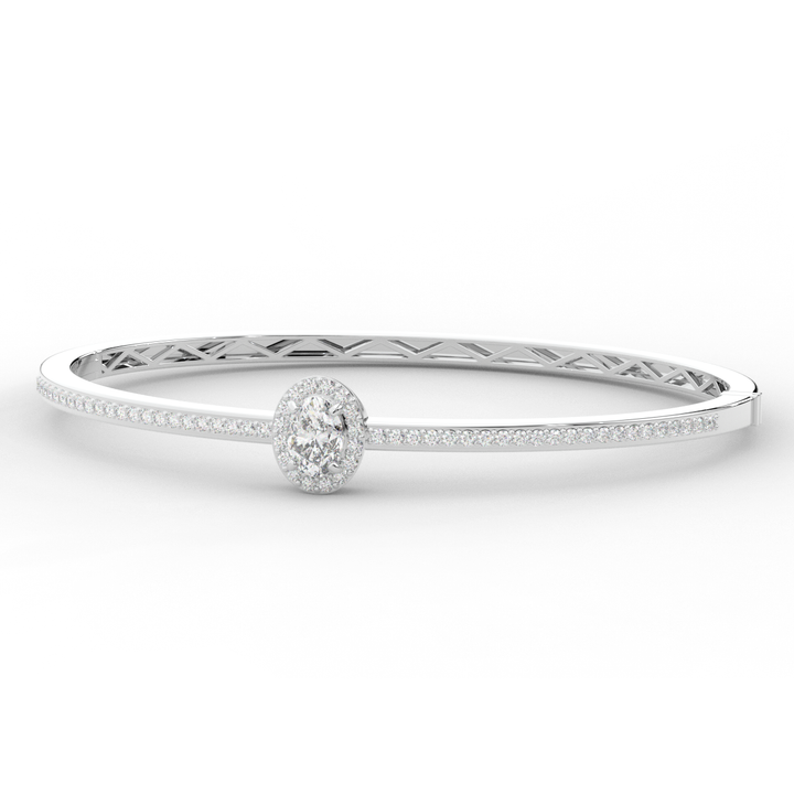 1.40CT.TW OVAL AND ROUND LAB DIAMOND BANGLE - Nazarelle