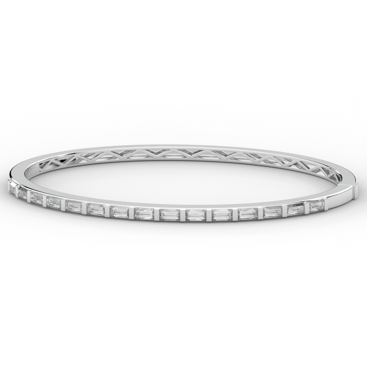 1.50CT.TW BAGUETTE LAB DIAMOND SHARED PRONG BANGLE - Nazarelle
