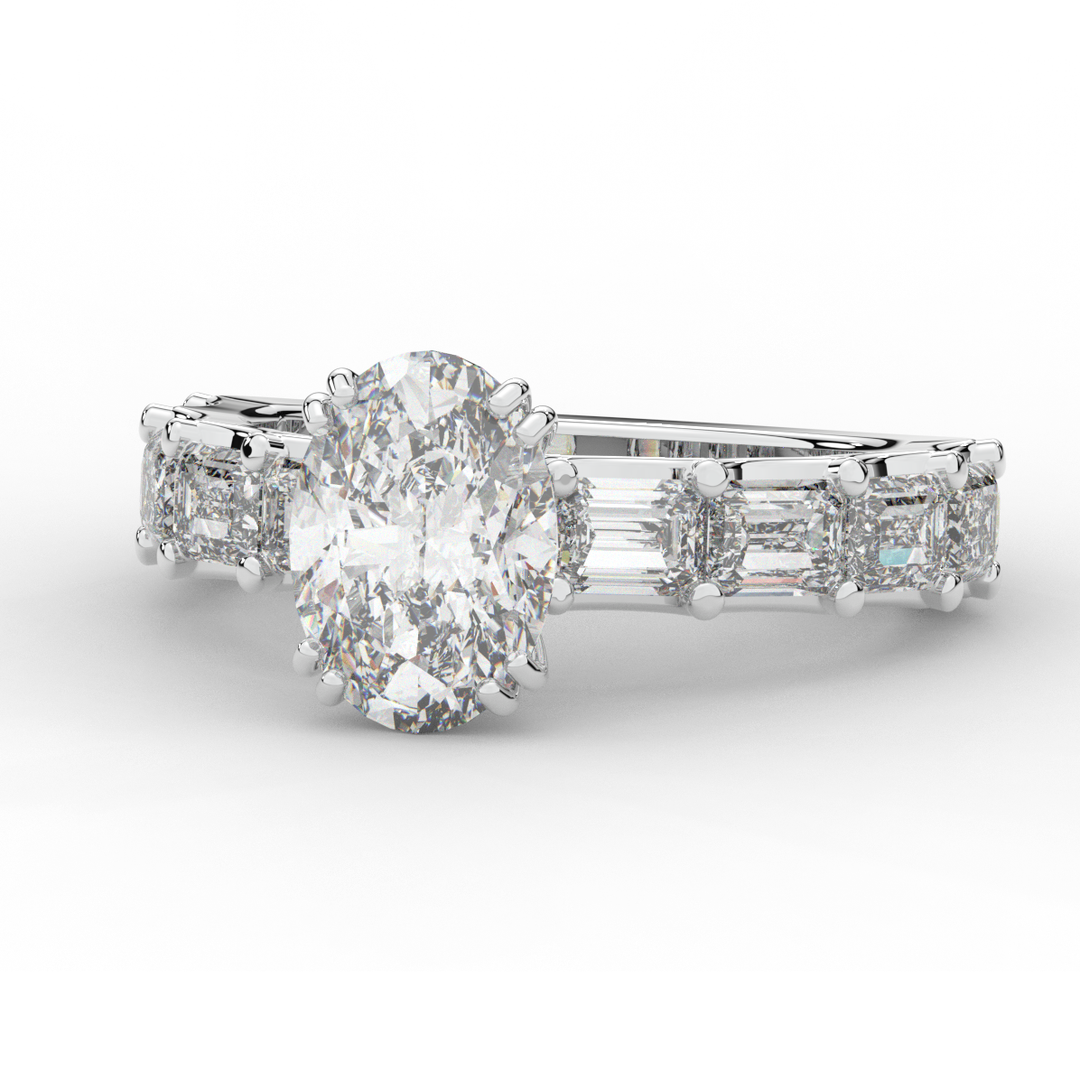 3.75CT.TW OVAL LAB DIAMOND SOLITAIRE ENGAGEMENT RING - Nazarelle