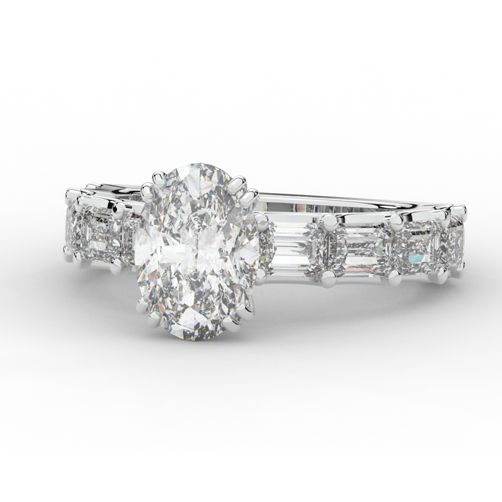 3.75CT.TW OVAL LAB DIAMOND SOLITAIRE ENGAGEMENT RING - Nazarelle