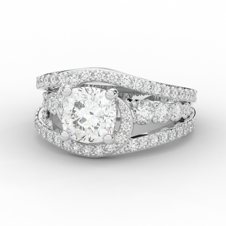 3.30CT.TW CUSHION LAB DIAMOND ENGAGEMENT RING - Nazarelle