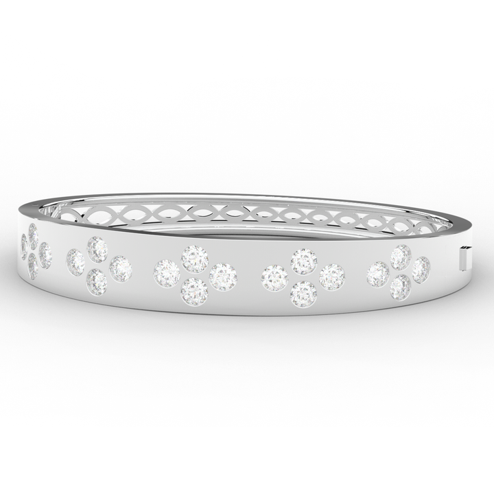 4.10CT.TW ROUND LAB DIAMOND BEZEL SET BANGLE - Nazarelle
