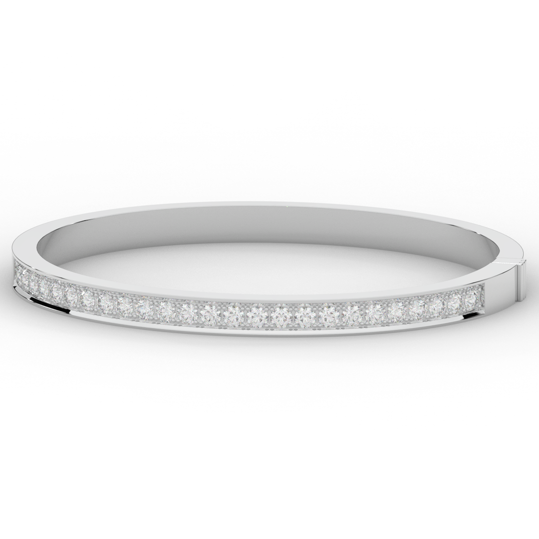 1.25CT.TW ROUND LAB DIAMOND BANGLE - Nazarelle