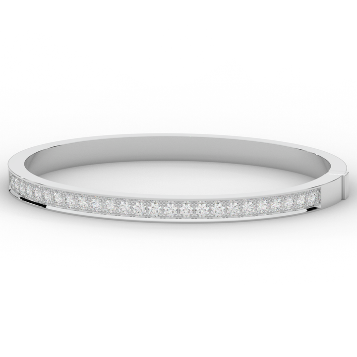 1.25CT.TW ROUND LAB DIAMOND BANGLE - Nazarelle
