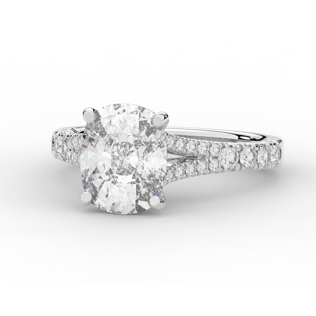 3.45CT.TW CUSHION LAB DIAMOND ENGAGEMENT RING - Nazarelle