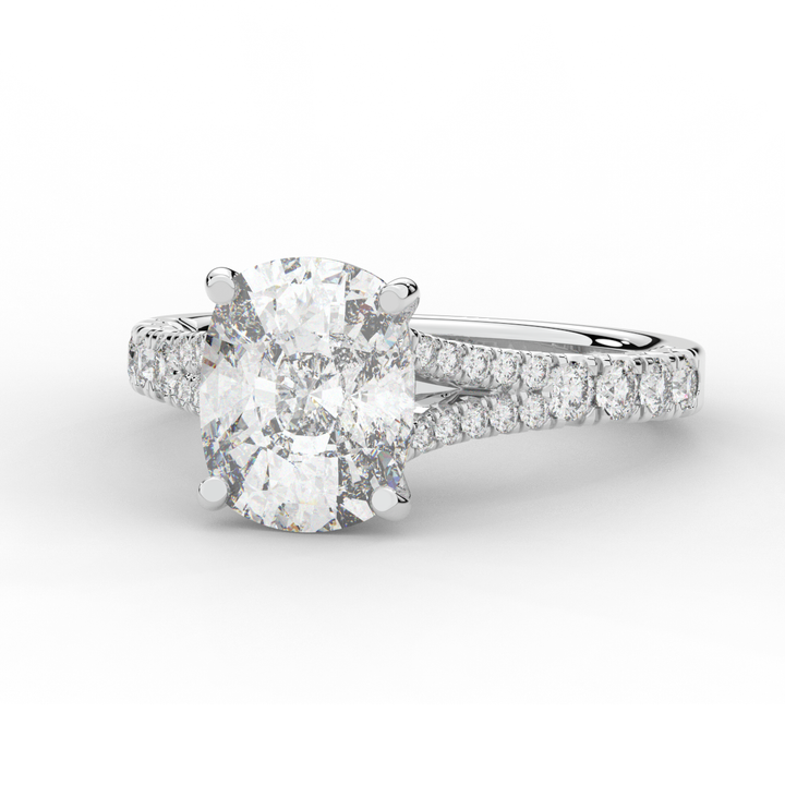3.45CT.TW CUSHION LAB DIAMOND ENGAGEMENT RING - Nazarelle