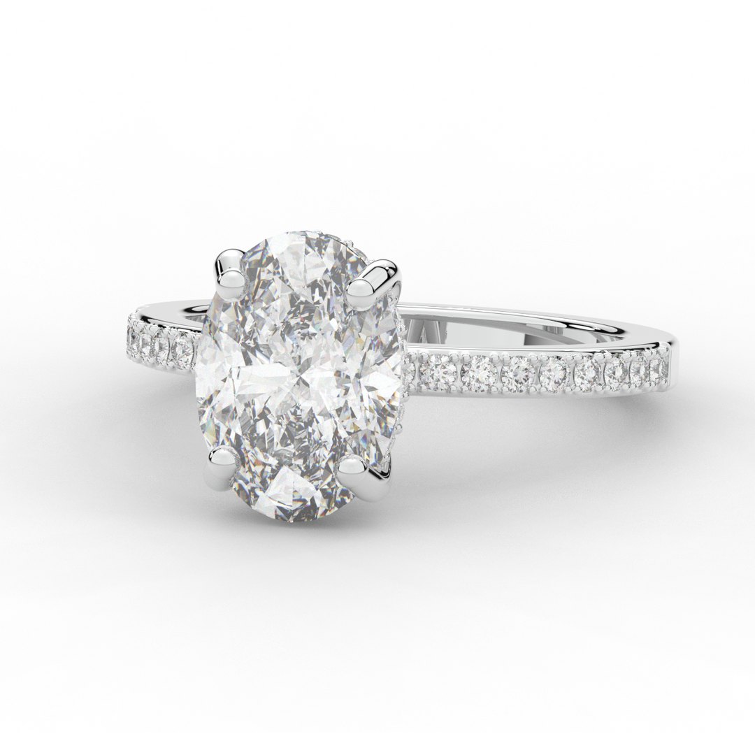 2.70CT.TW OVAL LAB DIAMOND SOLITAIRE ENGAGEMENT RING - Nazarelle