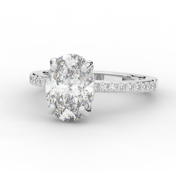 2.70CT.TW OVAL LAB DIAMOND SOLITAIRE ENGAGEMENT RING - Nazarelle