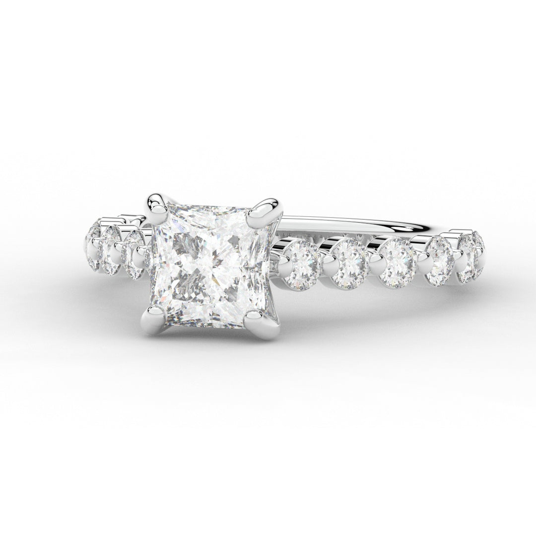 3.90CT.TW PRINCESS LAB DIAMOND ENGAGEMENT RING - Nazarelle