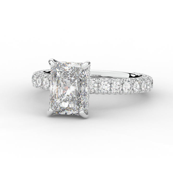 3.00CT.TW RADIANT LAB DIAMOND ENGAGEMENT RING - Nazarelle
