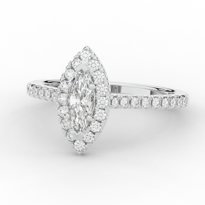 0.80CT.TW MARQUISE LAB DIAMOND HALO ENGAGEMENT RING - Nazarelle