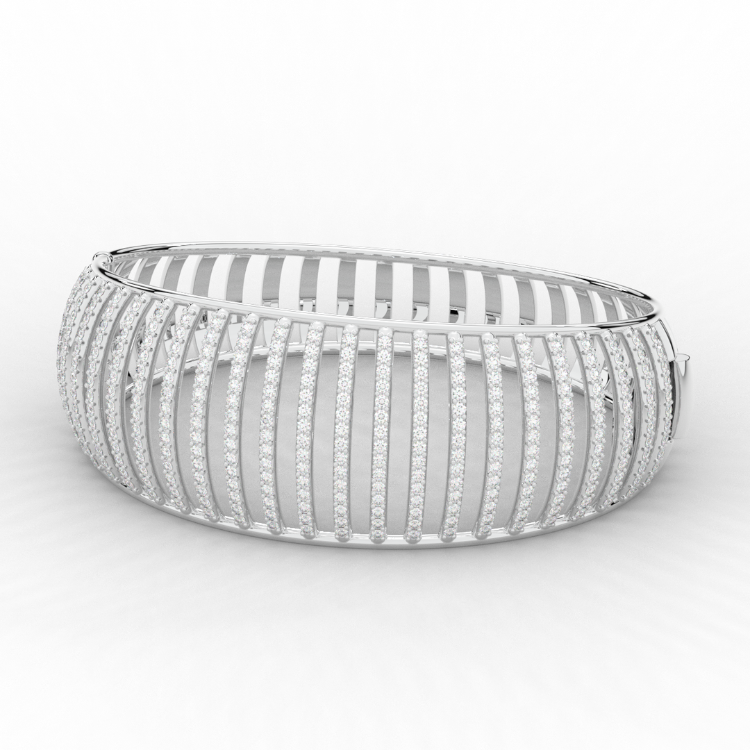 4.00CT.TW ROUND LAB DIAMOND BANGLE - Nazarelle