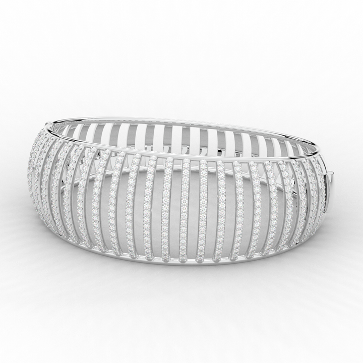 4.00CT.TW ROUND LAB DIAMOND BANGLE - Nazarelle