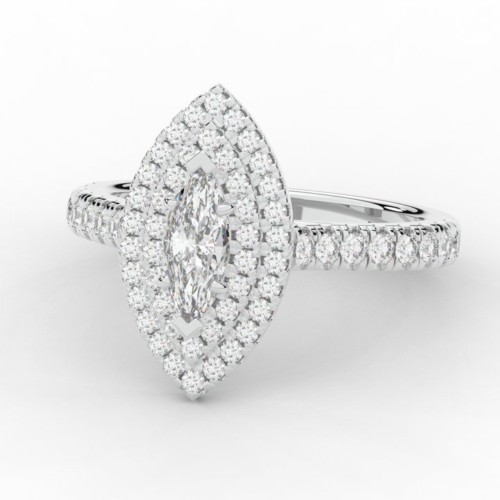 1.00CT.TW MARQUISE LAB DIAMOND HALO ENGAGEMENT RING - Nazarelle
