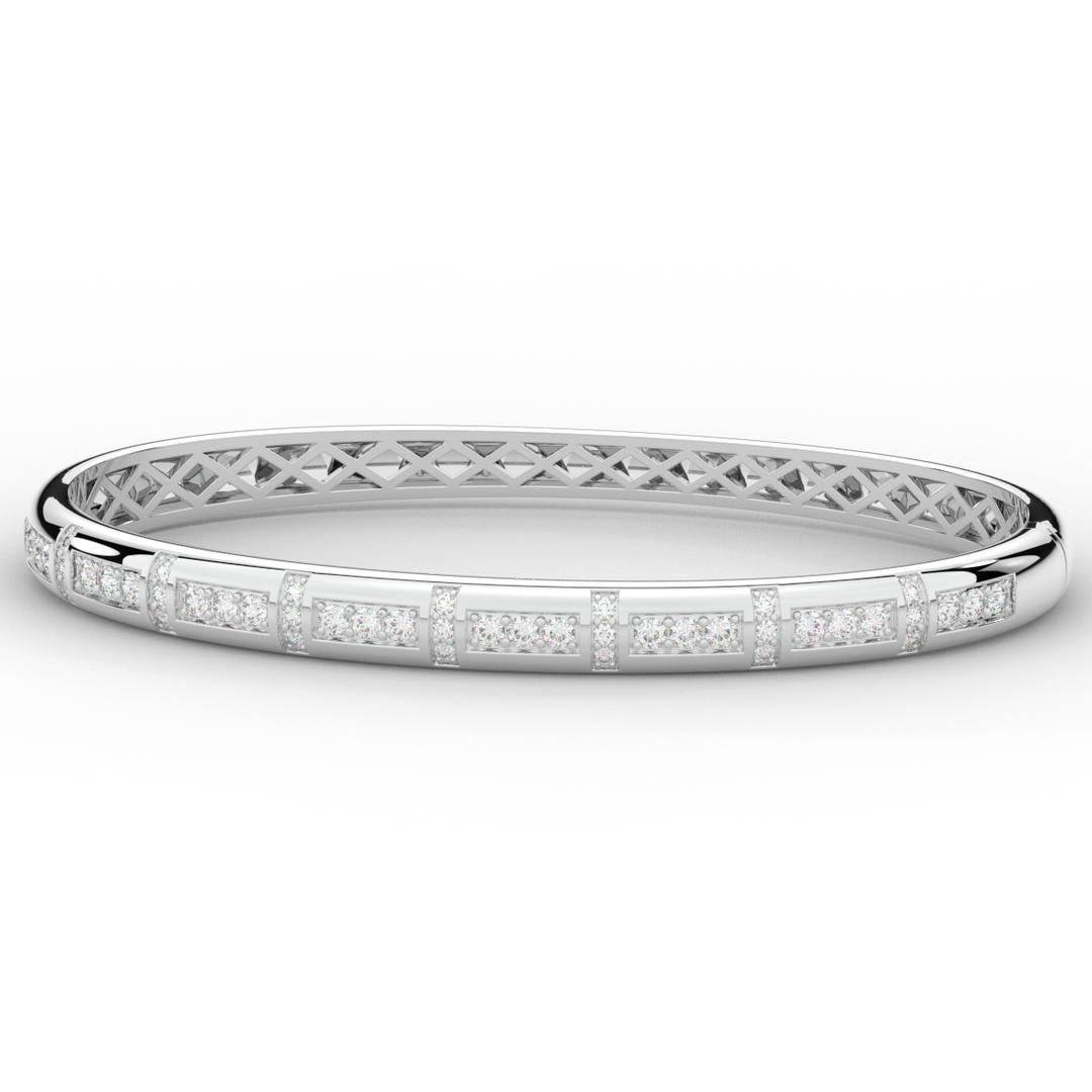 1.25CT.TW ROUND LAB DIAMOND BANGLE - Nazarelle