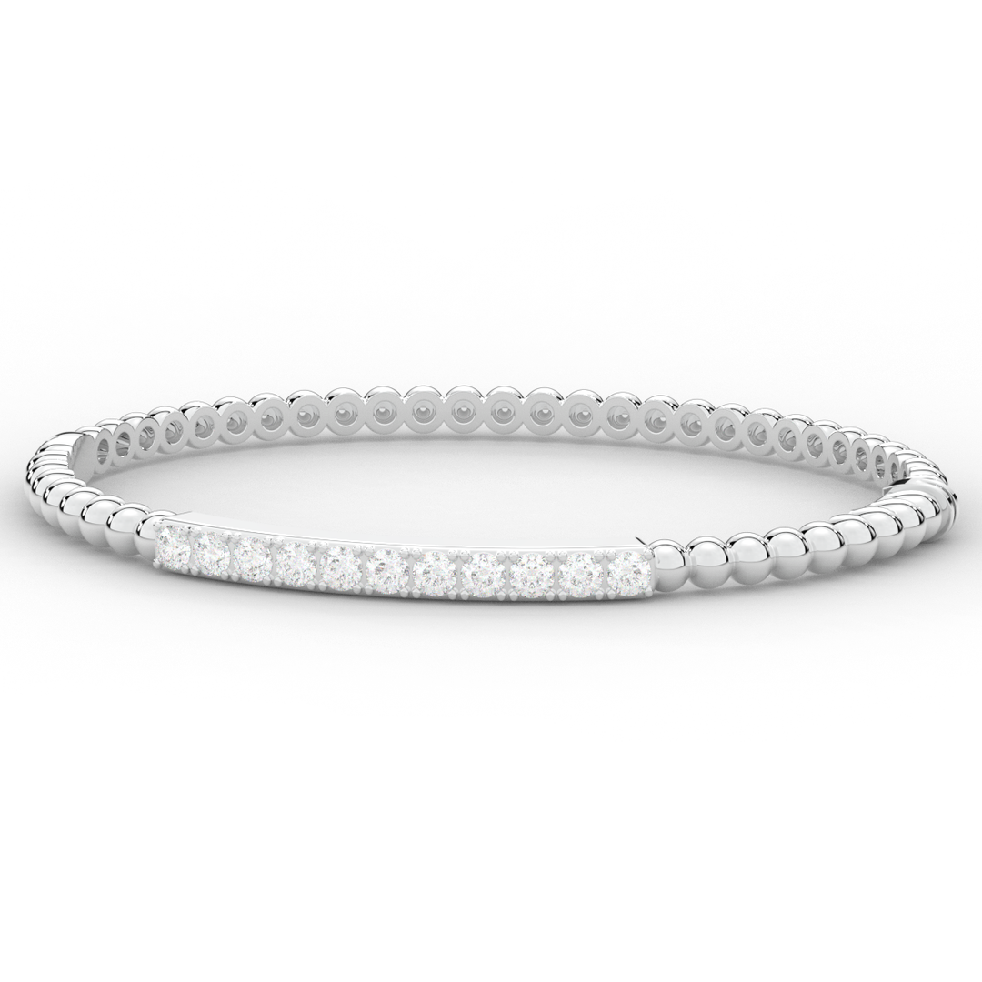 1.10CT.TW ROUND LAB DIAMOND BANGLE - Nazarelle