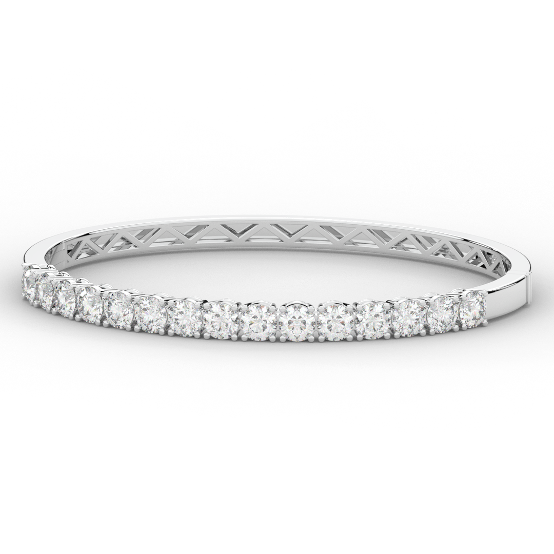 4.70CT.TW ROUND LAB DIAMOND BANGLE - Nazarelle