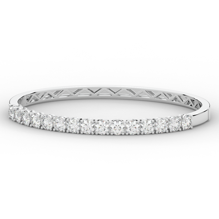 4.70CT.TW ROUND LAB DIAMOND BANGLE - Nazarelle