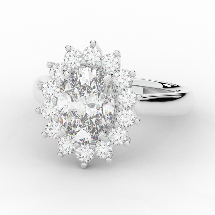 2.65CT.TW OVAL LAB DIAMOND HALO ENGAGEMENT RING - Nazarelle