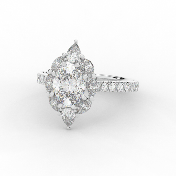 2.75CT.TW OVAL LAB DIAMOND HALO ENGAGEMENT RING - Nazarelle