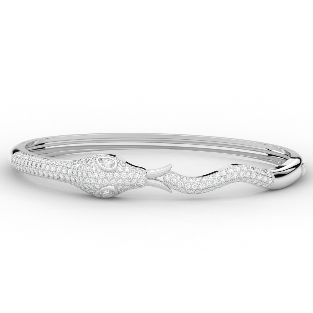 2.00CT.TW ROUND AND PEAR LAB DIAMOND SNAKE BANGLE - Nazarelle