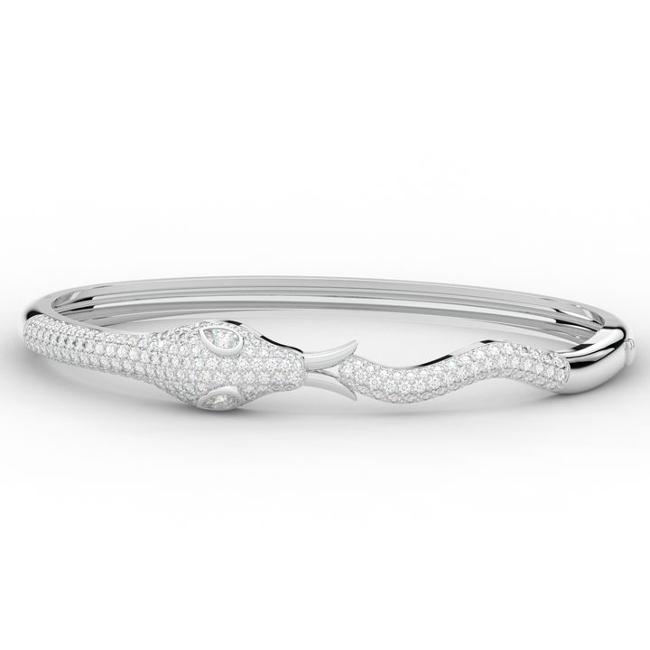2.00CT.TW ROUND AND PEAR LAB DIAMOND SNAKE BANGLE - Nazarelle
