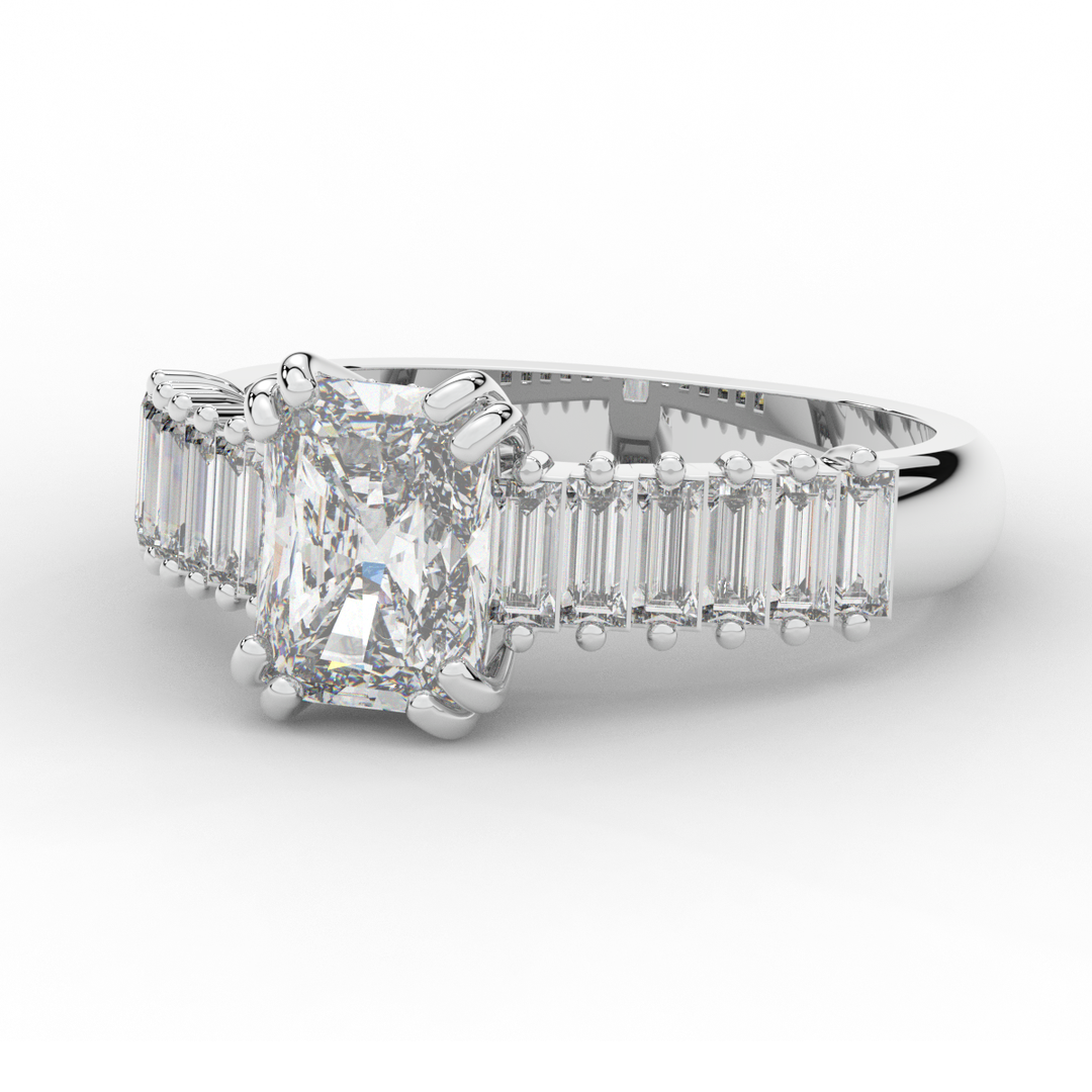 2.60CT.TW RADIANT LAB DIAMOND ENGAGEMENT RING - Nazarelle
