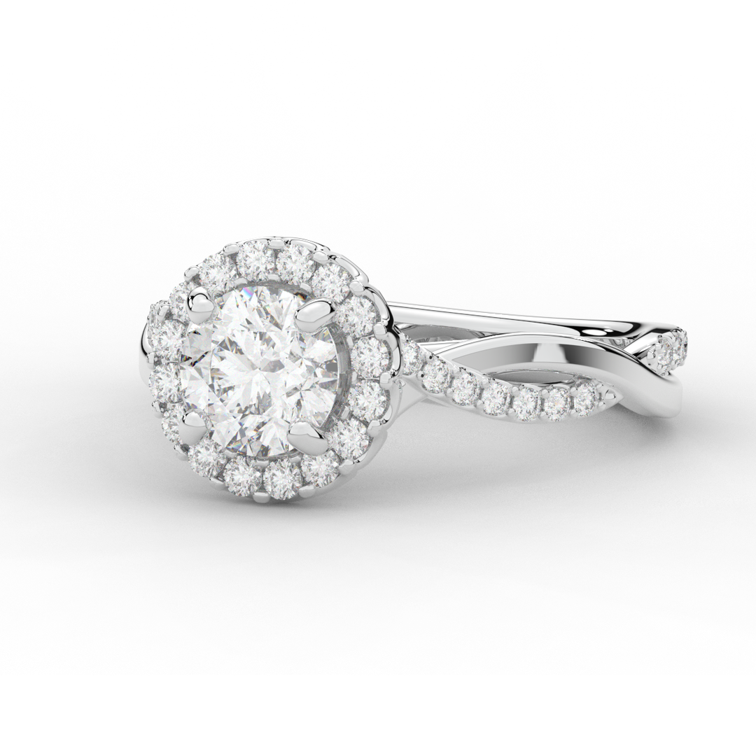 1.30CT.TW ROUND LAB DIAMOND ENGAGEMENT RING - Nazarelle