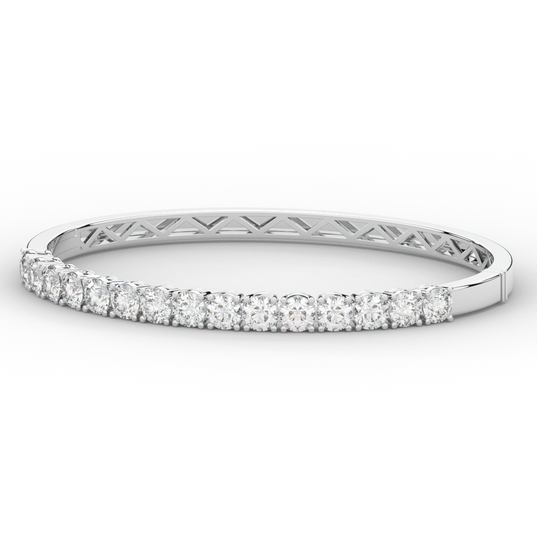 4.70CT.TW ROUND LAB DIAMOND BANGLE - Nazarelle