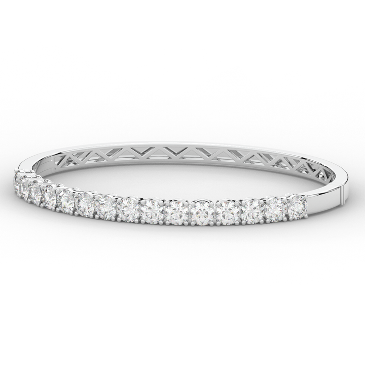 4.70CT.TW ROUND LAB DIAMOND BANGLE - Nazarelle