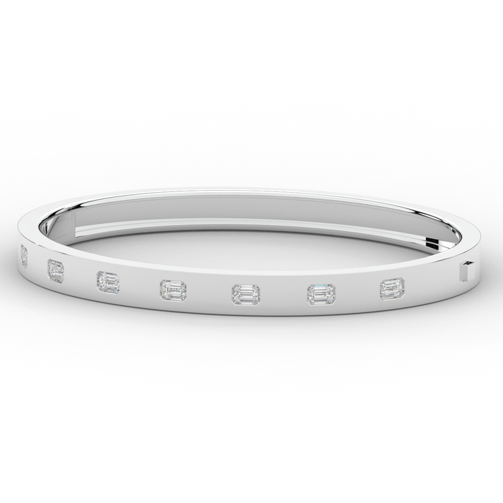 1.25CT.TW ROUND LAB DIAMOND BEZEL SET BANGLE - Nazarelle