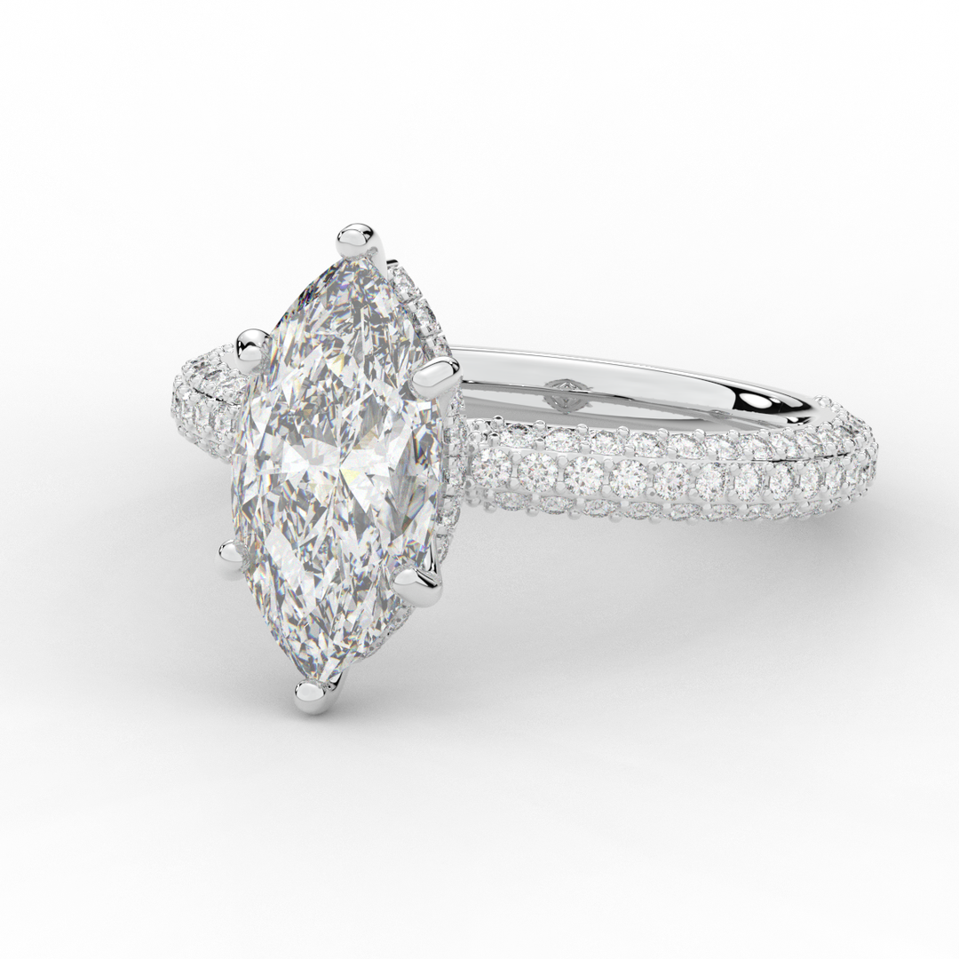 2.60CT.TW MARQUISE LAB DIAMOND ENGAGEMENT RING - Nazarelle
