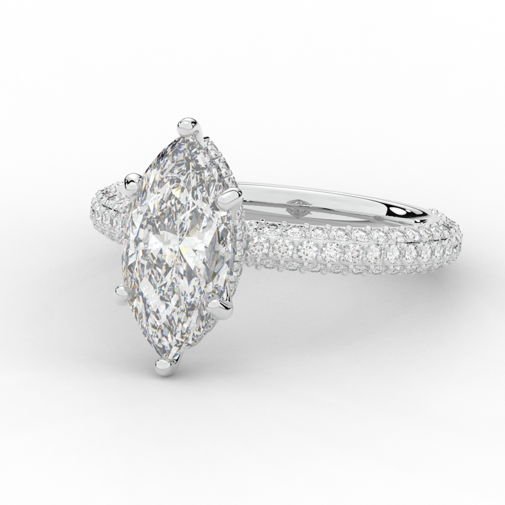 2.60CT.TW MARQUISE LAB DIAMOND ENGAGEMENT RING - Nazarelle