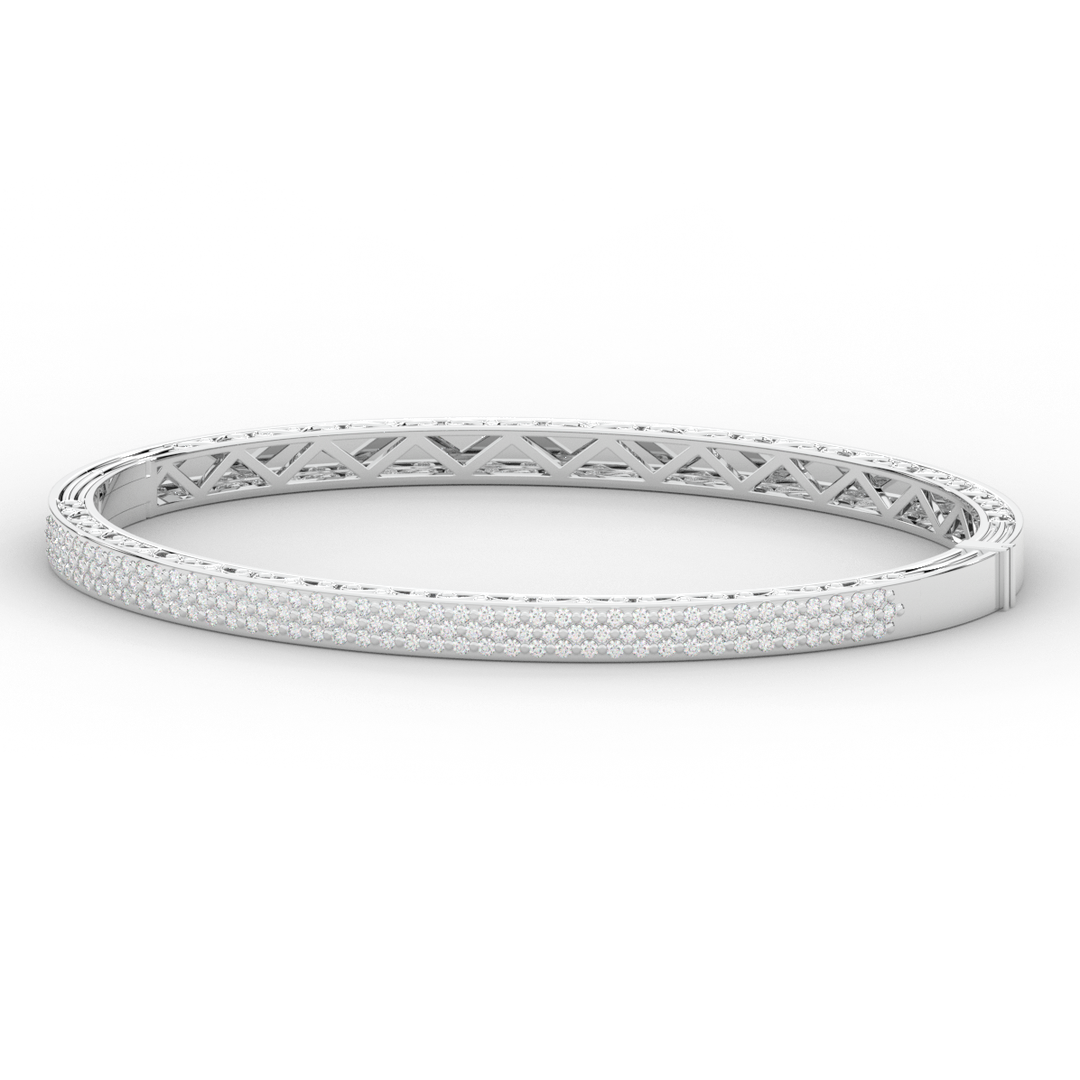 0.75CT.TW 3 ROW ROUND LAB DIAMOND  BANGLE - Nazarelle