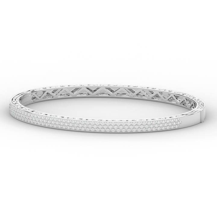 0.75CT.TW 3 ROW ROUND LAB DIAMOND  BANGLE - Nazarelle