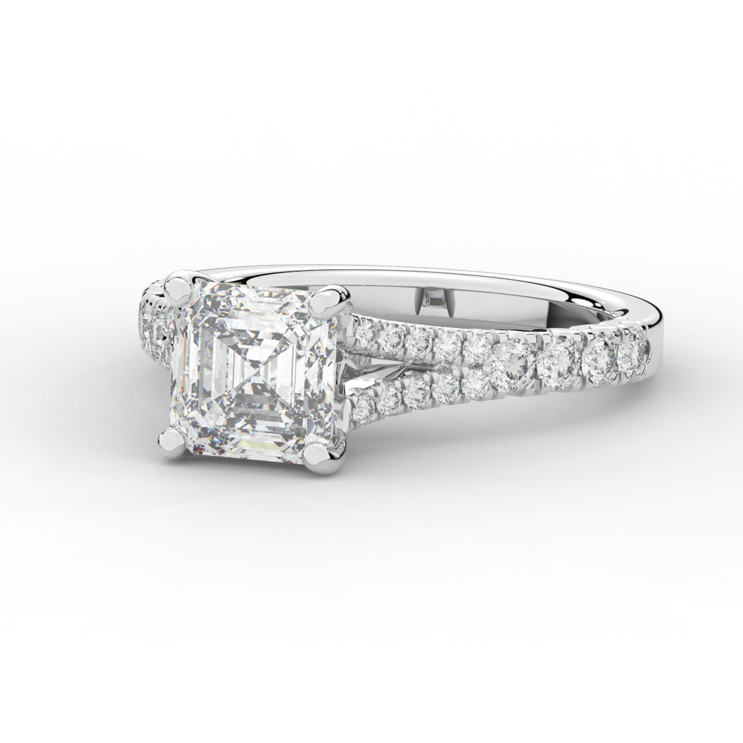 2.45CT.TW ASSCHER LAB DIAMOND ENGAGEMENT RING - Nazarelle