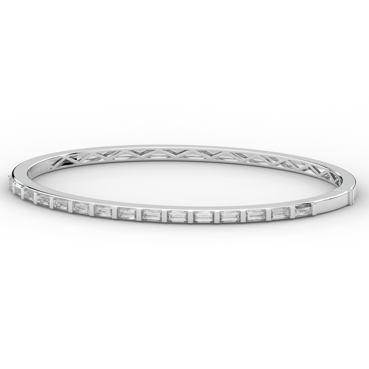 1.50CT.TW BAGUETTE LAB DIAMOND SHARED PRONG BANGLE - Nazarelle