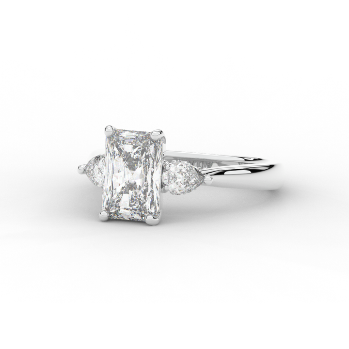 2.40CT.TW RADIANT LAB DIAMOND 3 STONE ENGAGEMENT RING - Nazarelle