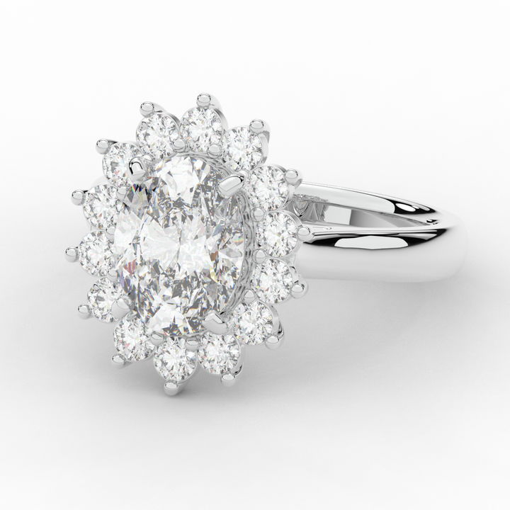 2.65CT.TW OVAL LAB DIAMOND HALO ENGAGEMENT RING - Nazarelle