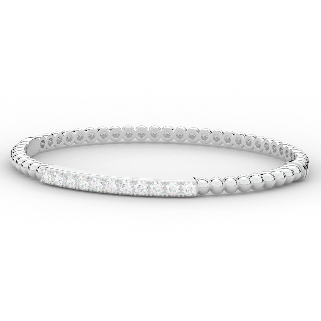 1.10CT.TW ROUND LAB DIAMOND BANGLE - Nazarelle