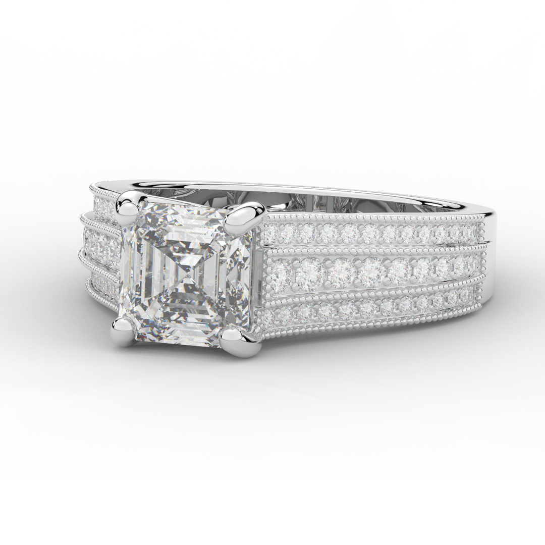3.55CT.TW ASSCHER LAB DIAMOND ENGAGEMENT RING - Nazarelle