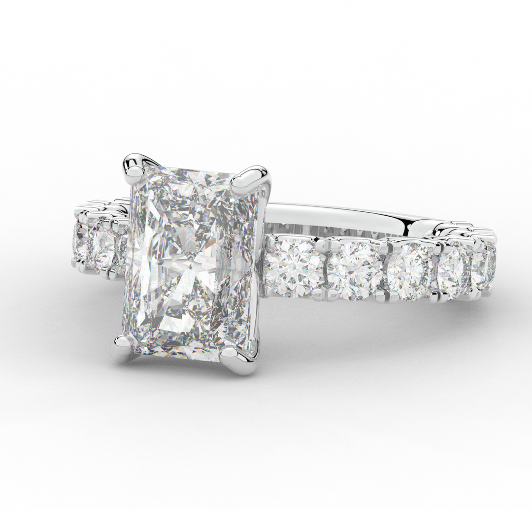 4.35CT.TW RADIANT LAB DIAMOND ENGAGEMENT RING - Nazarelle