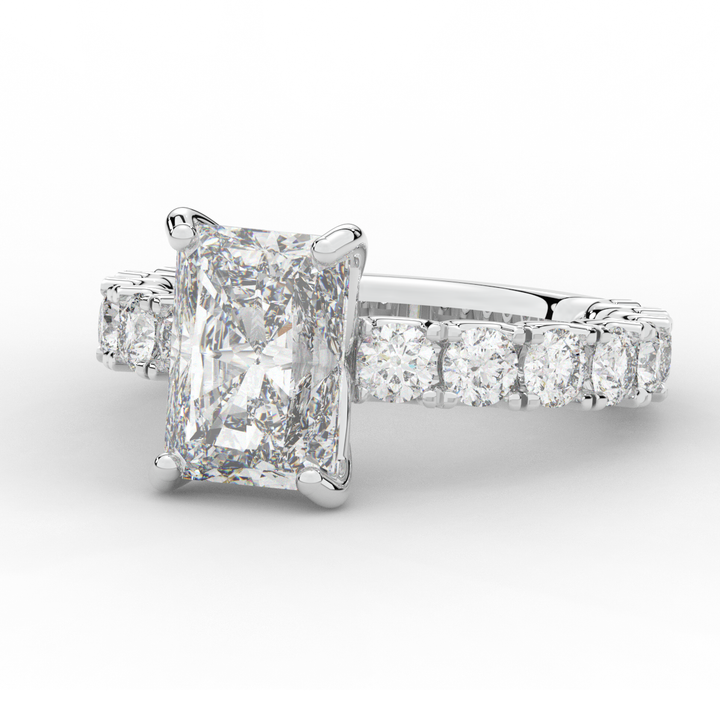 4.35CT.TW RADIANT LAB DIAMOND ENGAGEMENT RING - Nazarelle