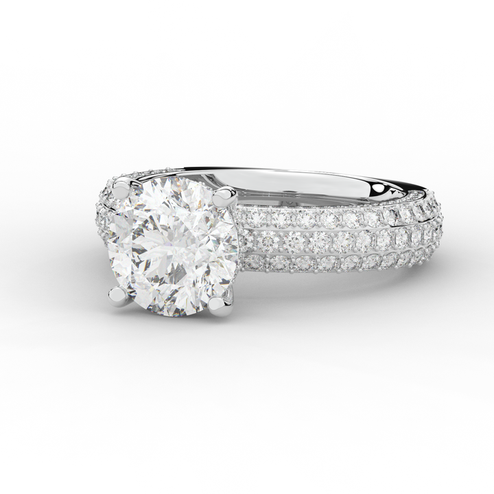 4.80CT.TW ROUND LAB DIAMOND UNDERHALO ENGAGEMENT RING - Nazarelle
