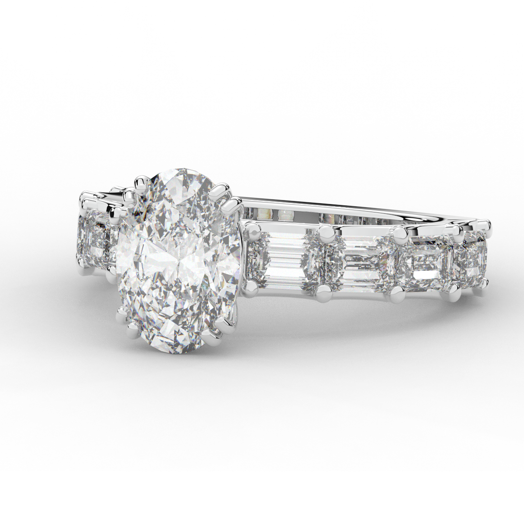 3.75CT.TW OVAL LAB DIAMOND SOLITAIRE ENGAGEMENT RING - Nazarelle